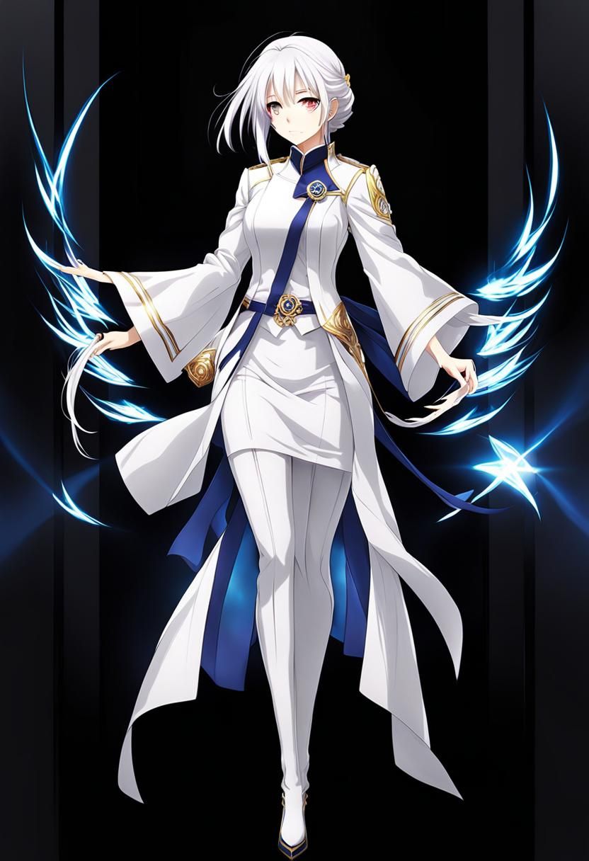 Anime Style White-Haired Woman