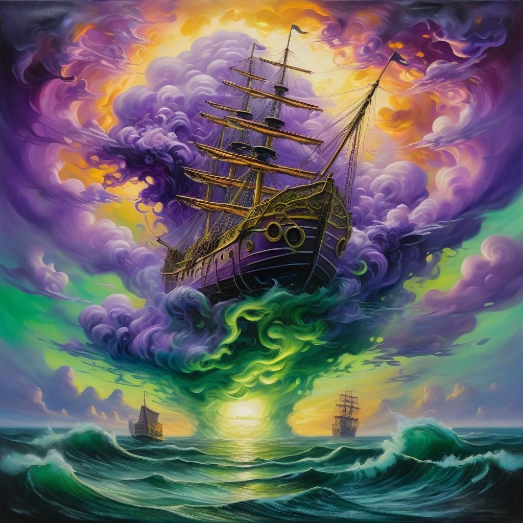 Surreal Dreamlike Oil Painting of Sarde and Twix