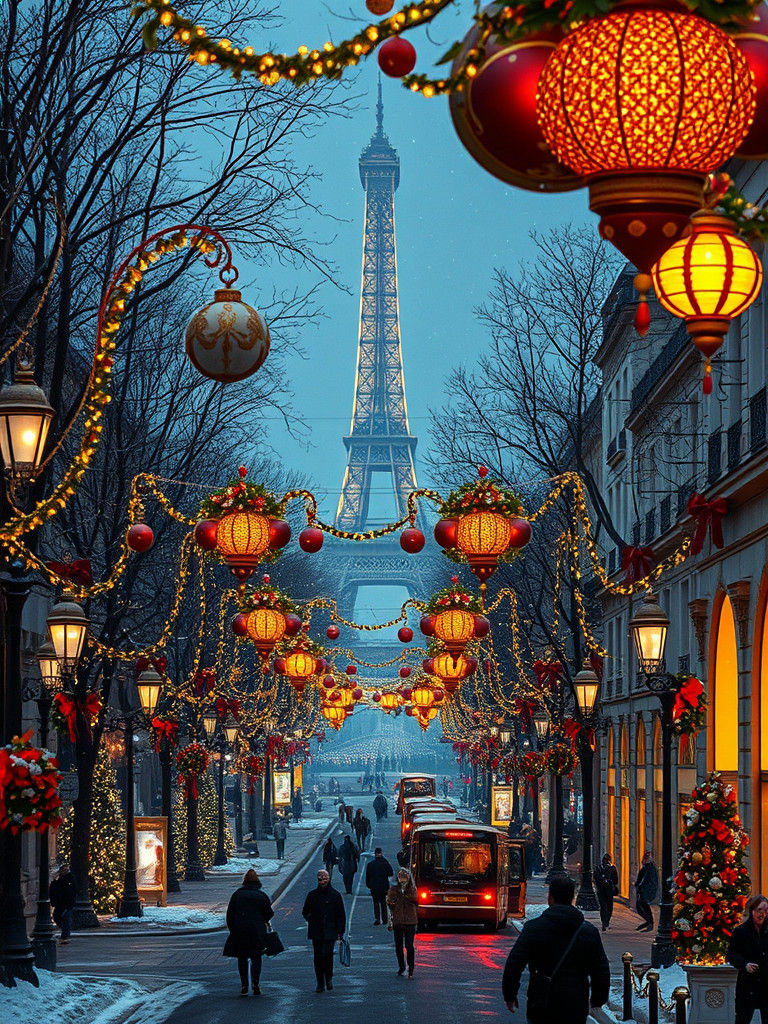 Christmas on the Champs-Élysées: A Matte Painting