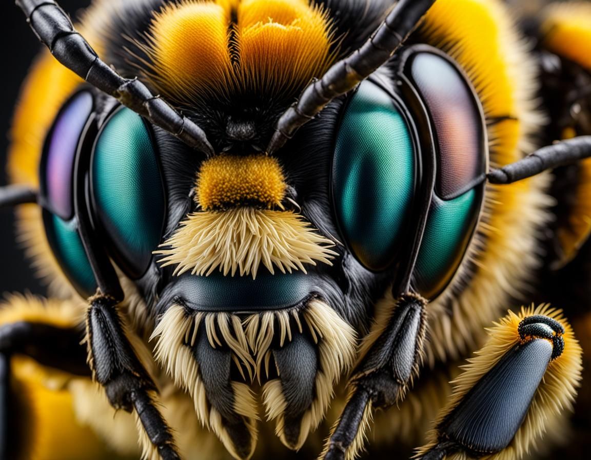macro shot of a bumblebee
