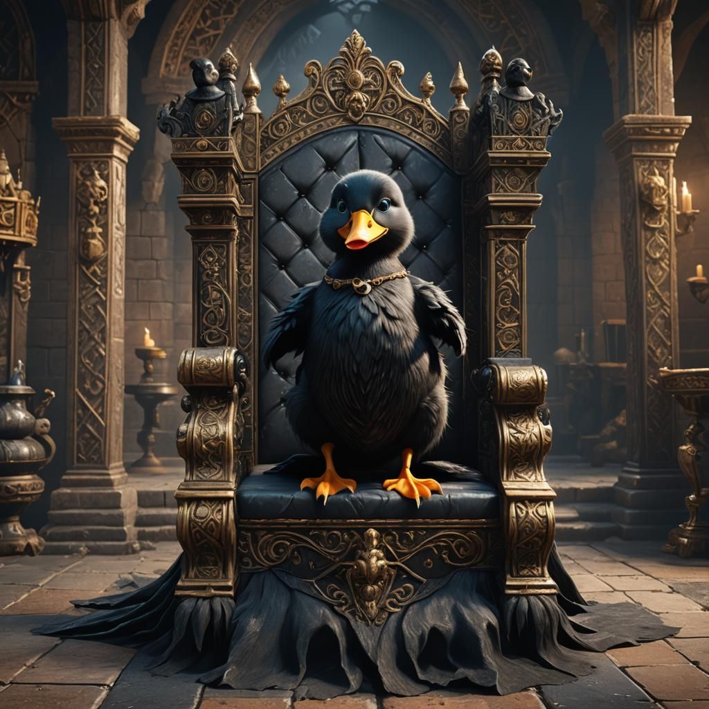 Silly Duck Dances for Cat King in Throne Room