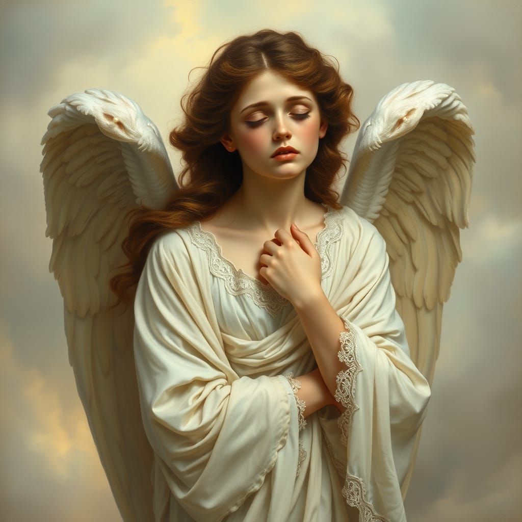 Angel's Tears of Sorrow in Soft Ethereal Light