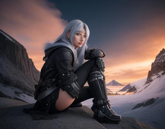 Silver-Haired Beauty: A Photorealistic Fantasy Portrait