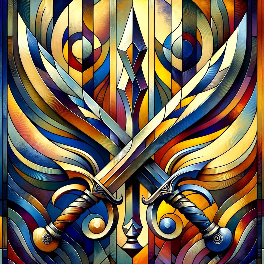 Cubist Daggers in Art Deco Style