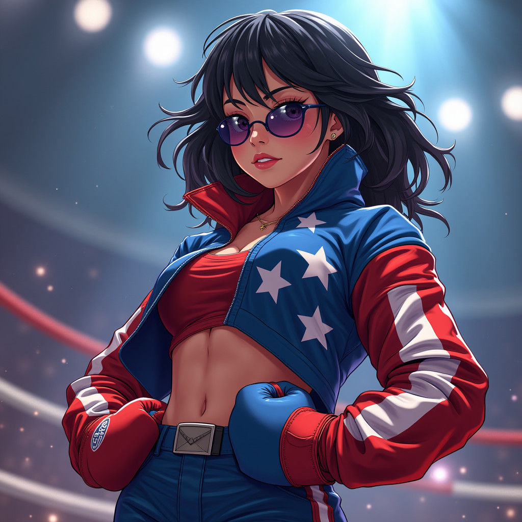 American Fighter Girl in Anime Style Tournament