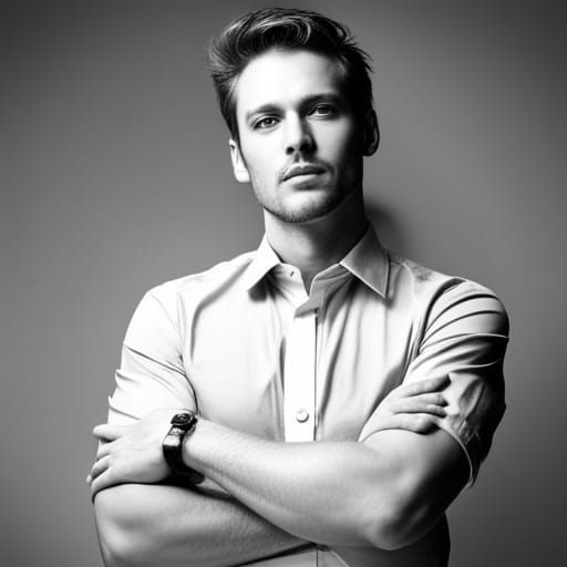 Detailed Studio Portrait of Male Model