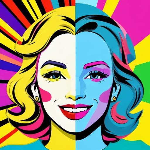Cheerful Pizza Portrait in Vibrant Pop Art Style