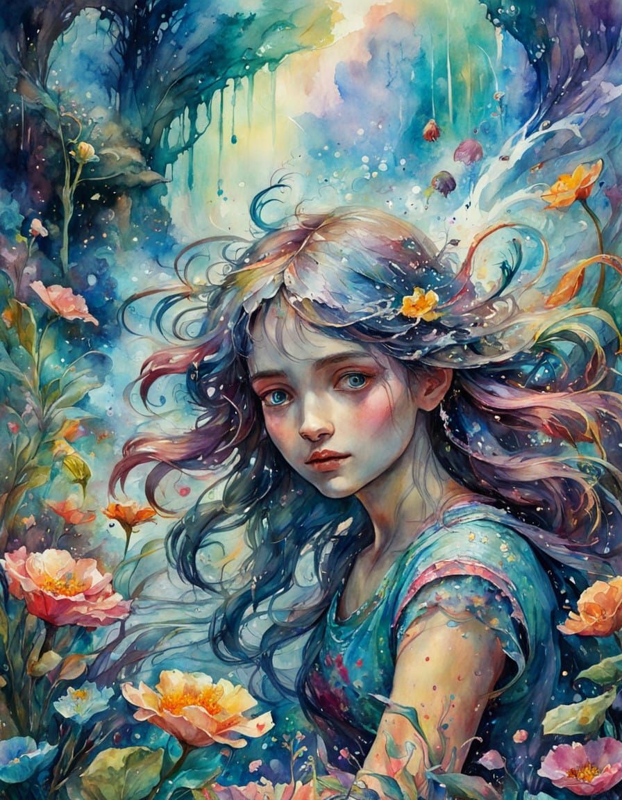 Ethereal Watercolour Dreamscapes in Chaotic Pastel Hues