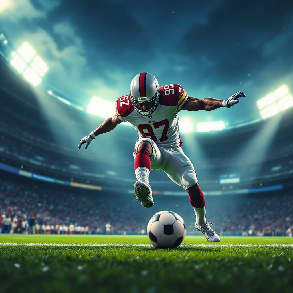 Football Kicker Field Goal in Manga Style