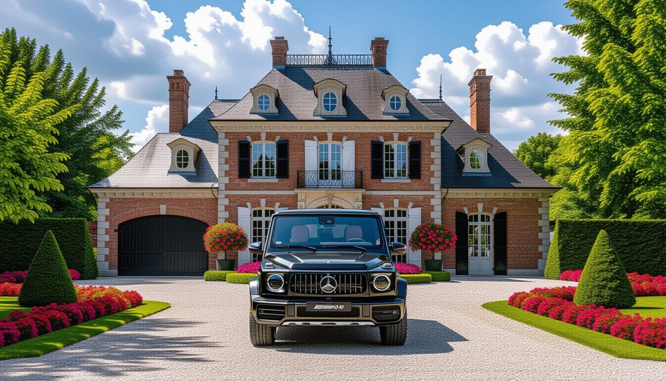 Elegant Chateau with Mercedes AMG G 63 in Monet Style