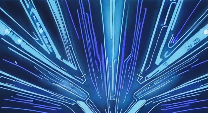 Abstract Electronic Circuit Board in Watercolour Style