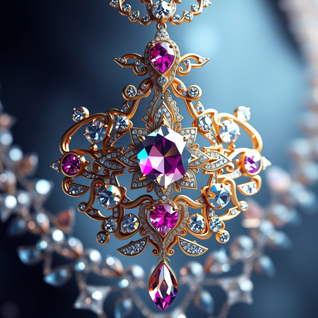 Anime-Inspired Jewelry Design with Sparkling Gems