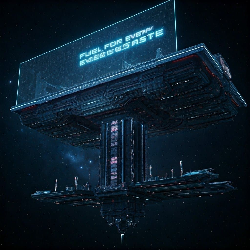 Futuristic Alien Gas Station in Deep Space