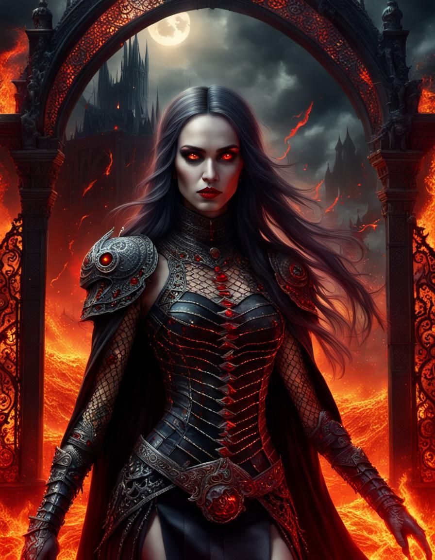 A Princess of modern world guarding the gates of hell