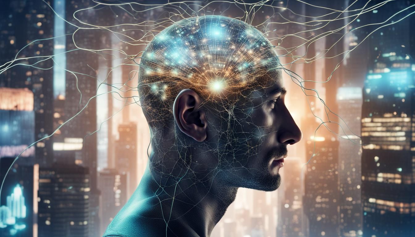 Futuristic Neural Connection in Matrix Style