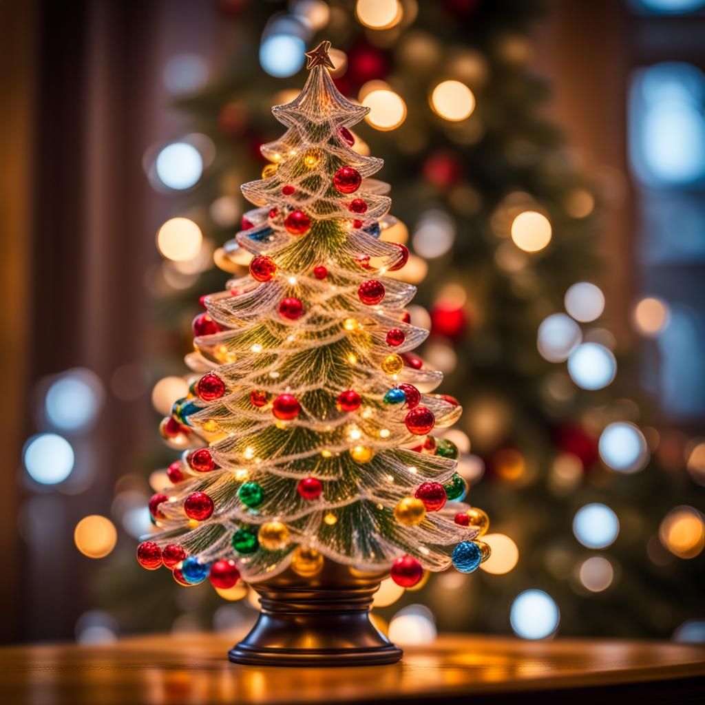 Illuminated Glass Christmas Tree Photo