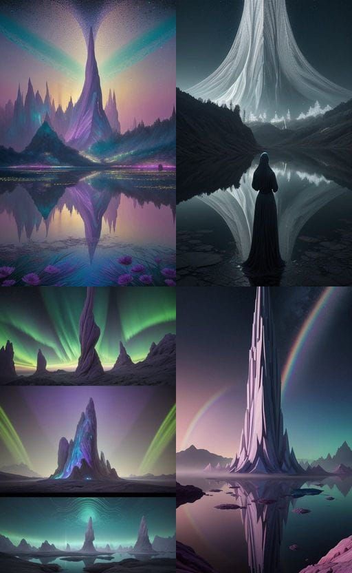 Ethereal Dreamrealm Landscape in Iridescent Colors