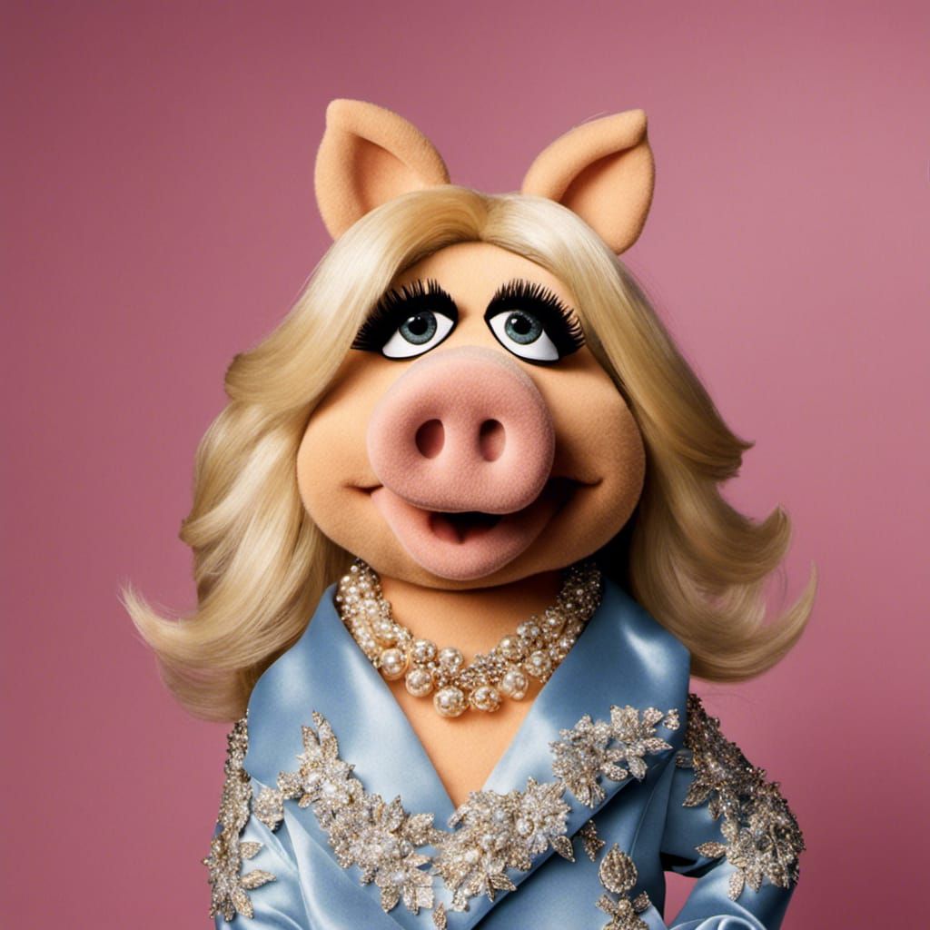 Miss Piggy as Supermodel: High Fashion Portrait