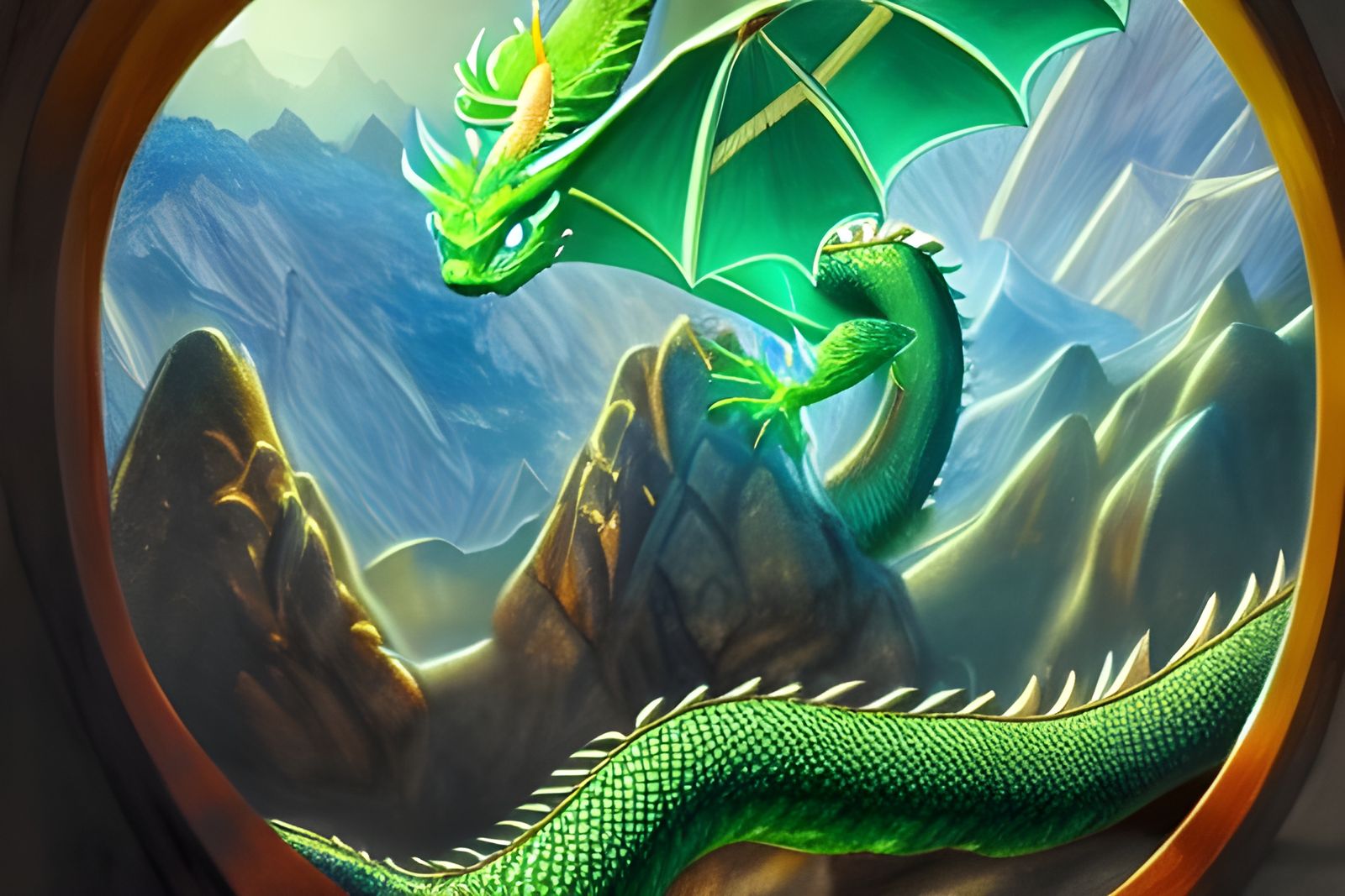 Green Dragon Sleeps on Treasure Mountain