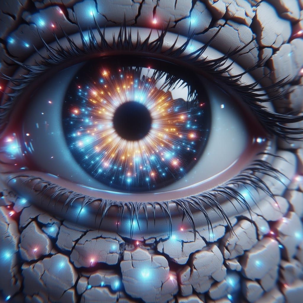 Woman with Double Pupil Eyes in Dark Fantasy Style