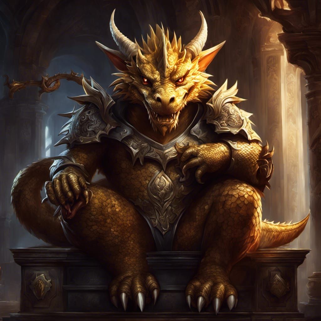 Epic Dragon Sitting in Fantasy Landscape