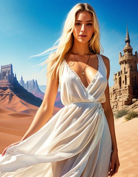 Desert Sorceress: Watercolor Digital Illustration