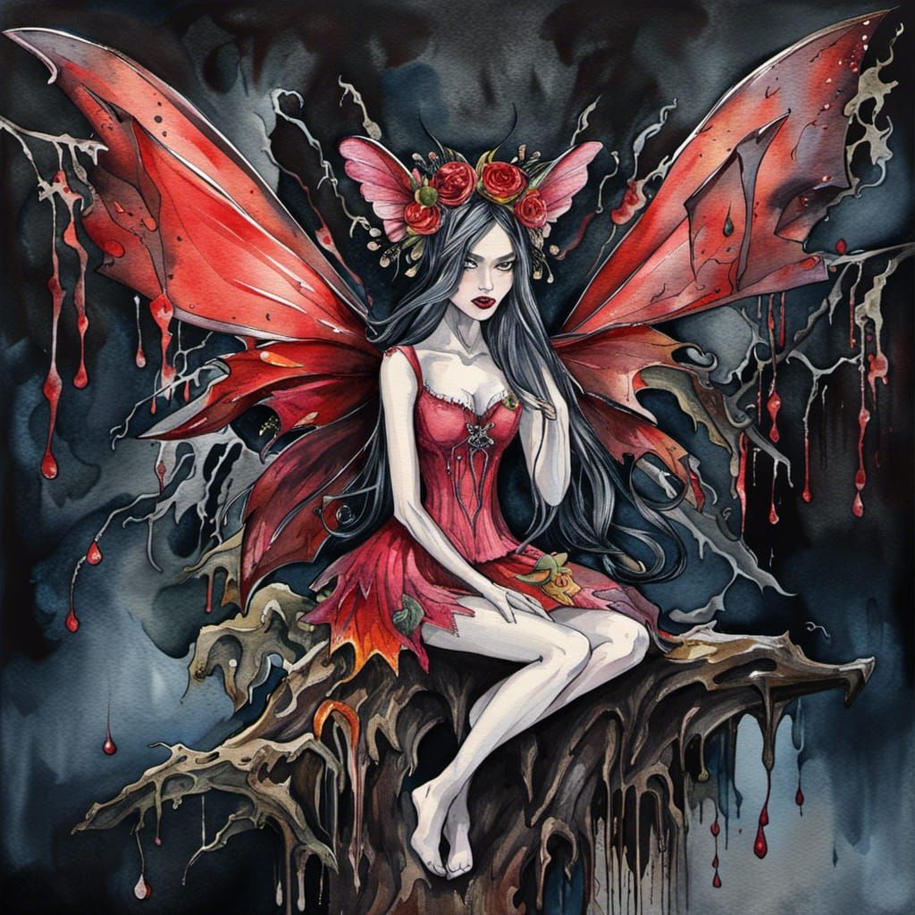 Evil Fairy - Watercolor