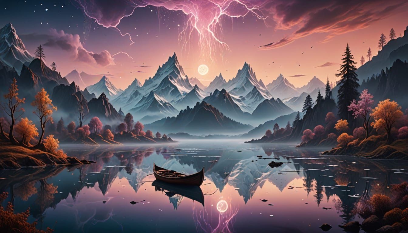 Dreamlike Landscape in Vibrant Oil Painting