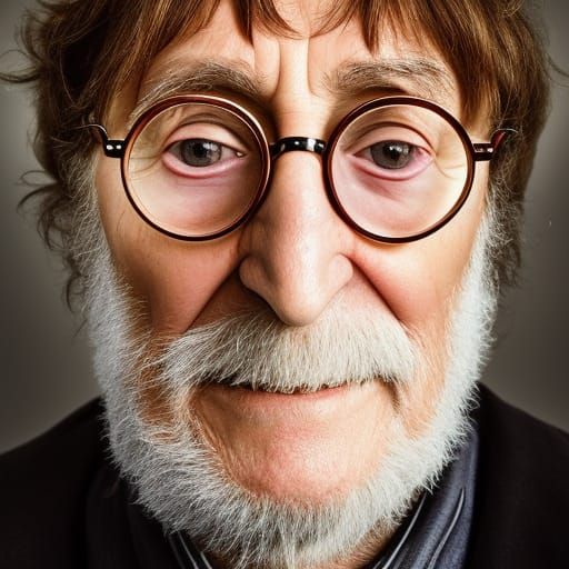 Realistic Portrait of John Lennon as an Old Man