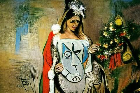 Christmas Maiden as Cubist Portrait