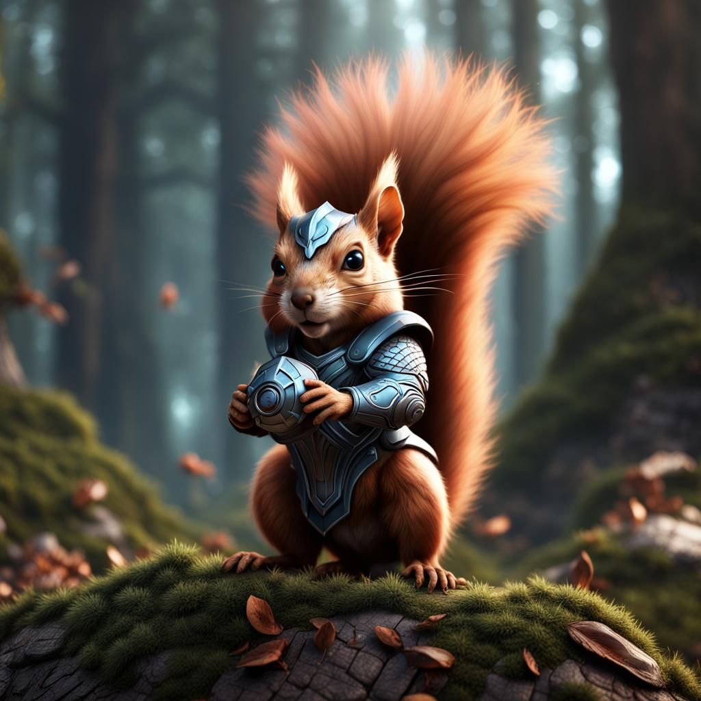 Squirrel Thor Detailed Matte Painting in 8k