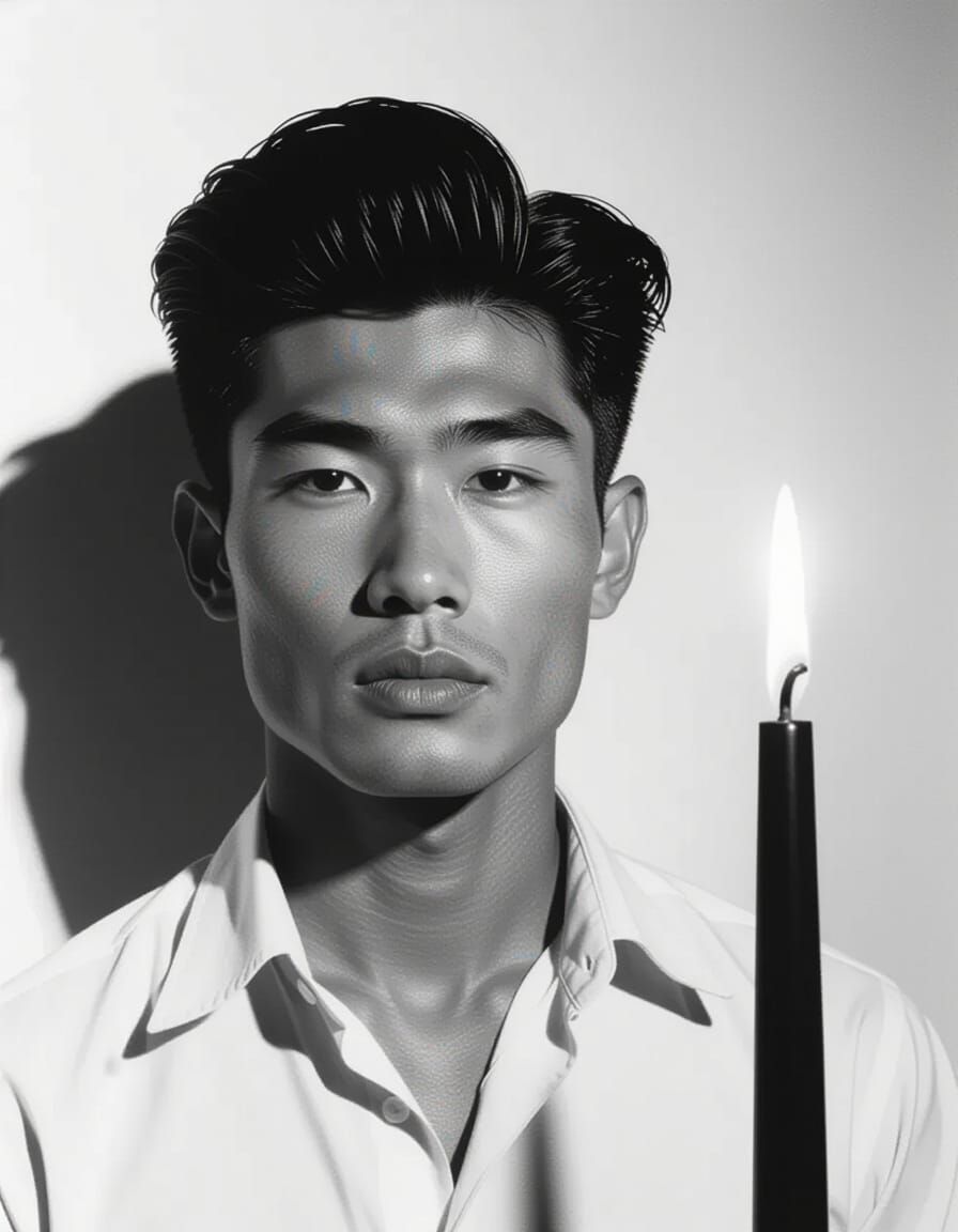 Mapplethorpe-Inspired Portrait: Man with Candle Flame