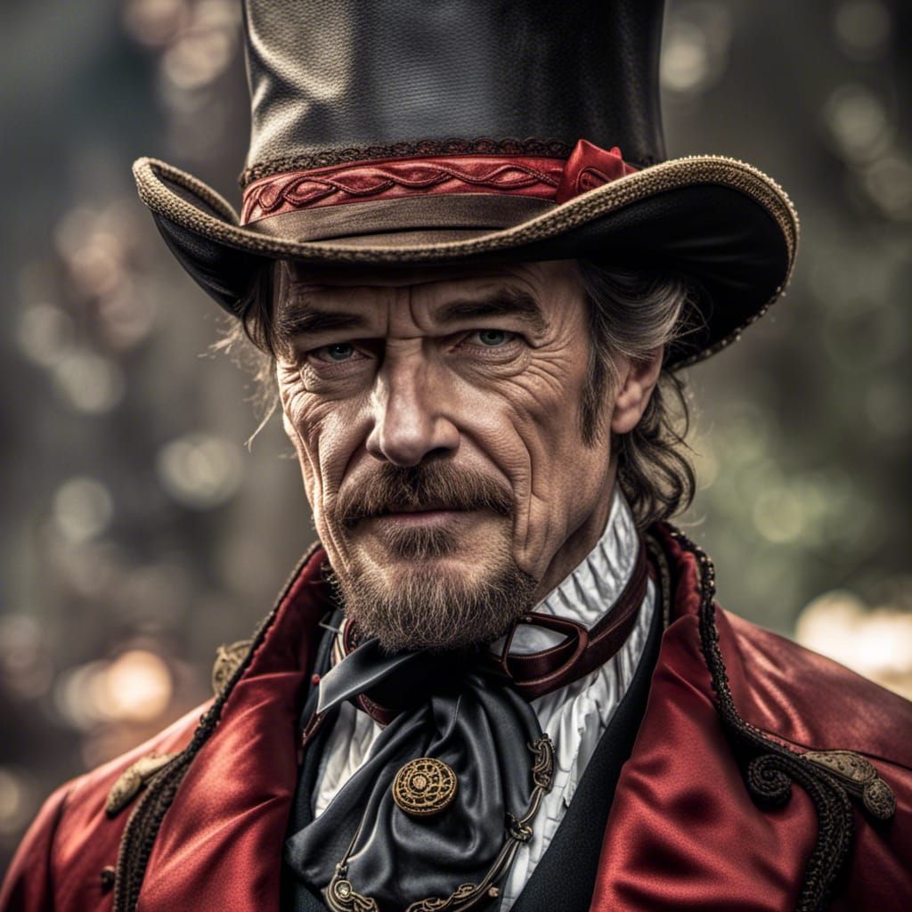 Hyperrealistic Ringmaster Portrait Inspired by Dracula