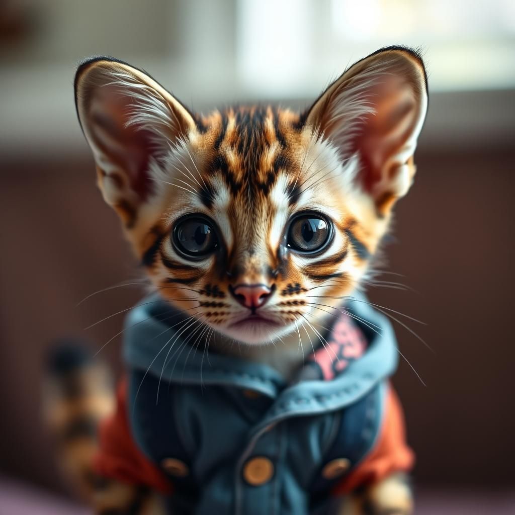 Adorable Cat-Sable Hybrid in Hyperrealistic Style