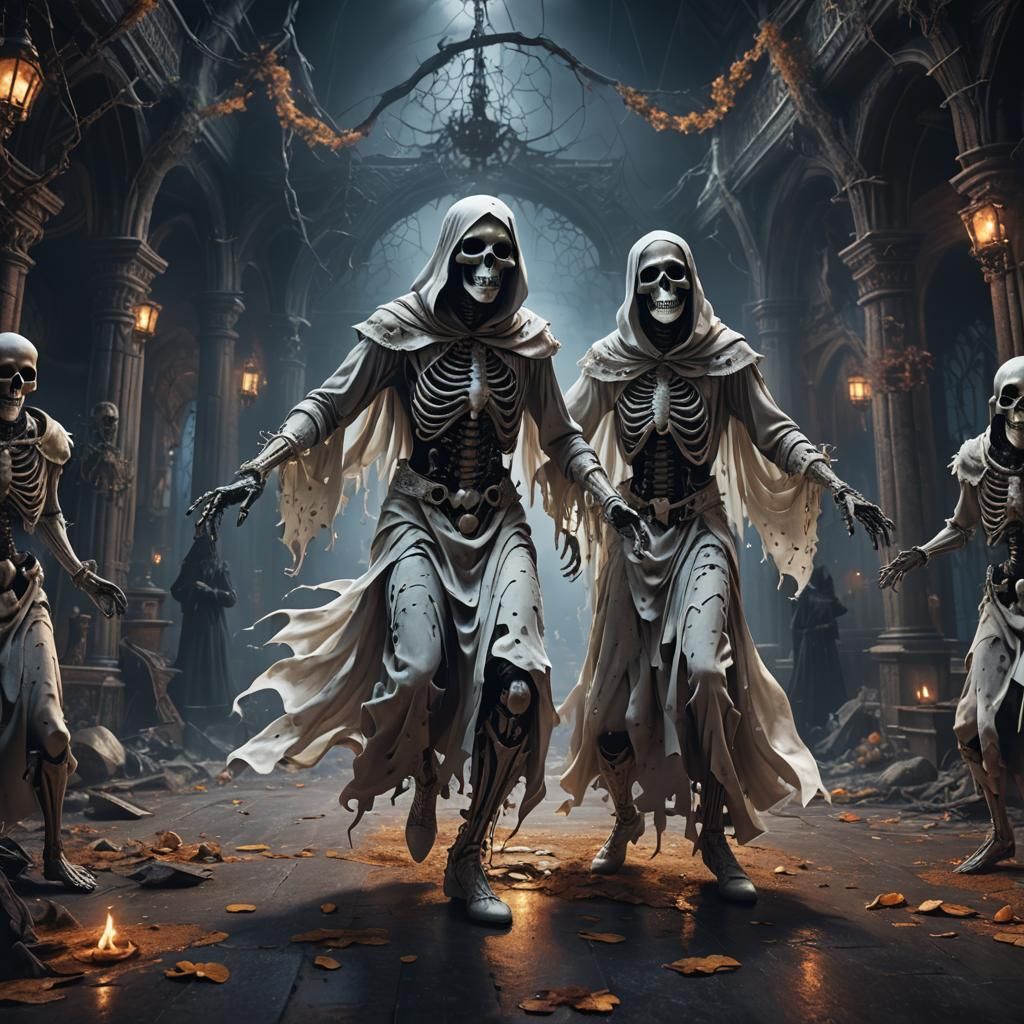 Haunted Ghost Dance Macabre Album Cover in 8k