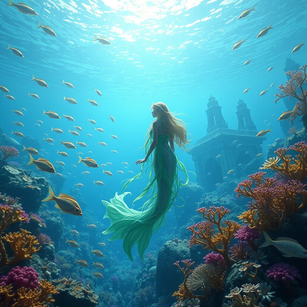 Bioluminescent Mermaid Kingdom: Fantasy Art