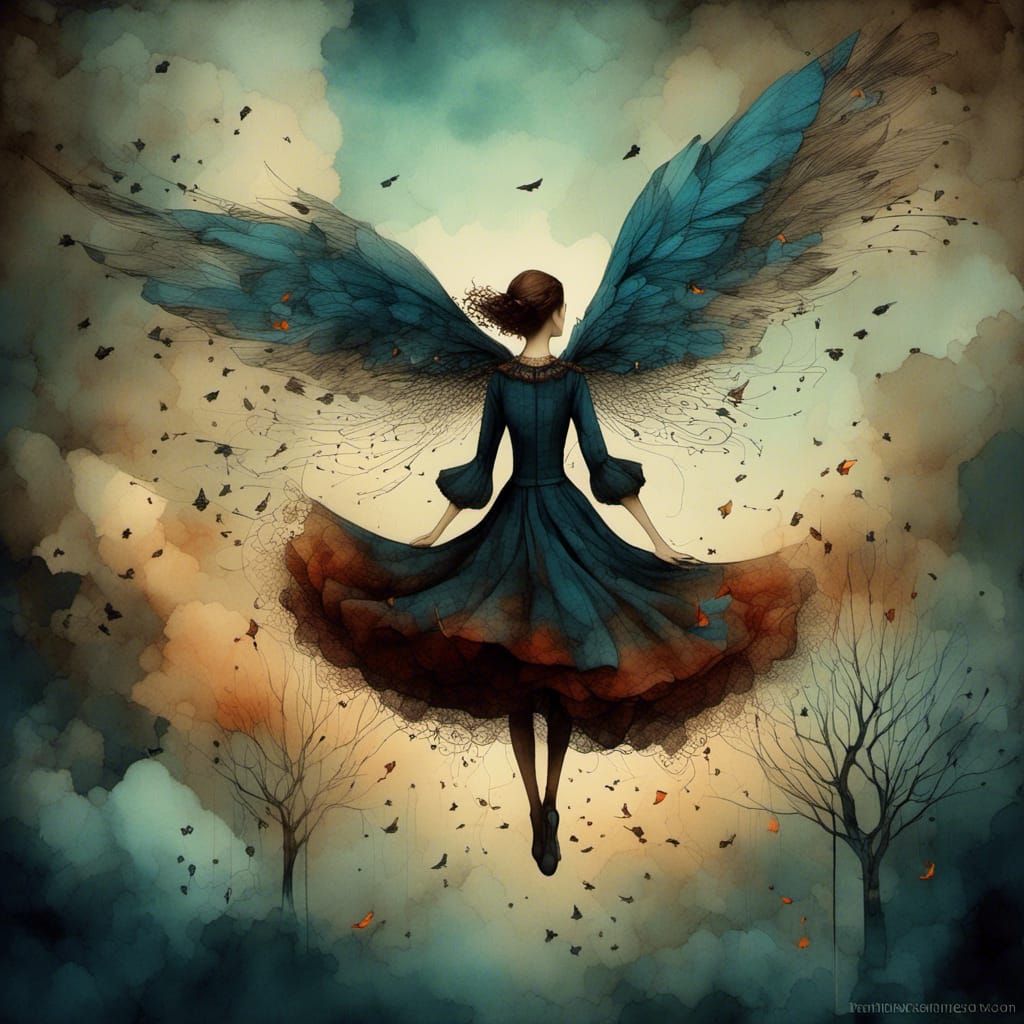 Fantastical Digital Painting of Flight After Welz-Stein