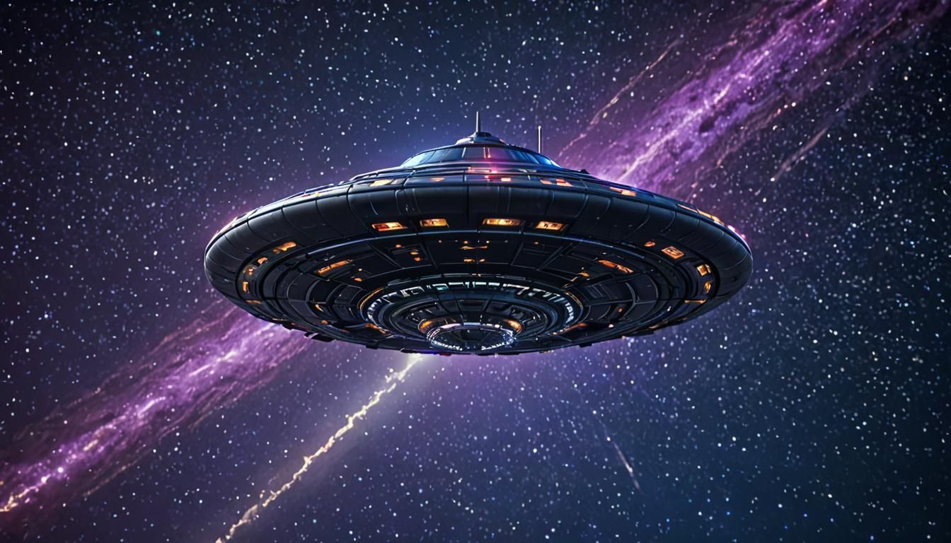 Epic Sci-Fi UFO Soars Through the Cosmos