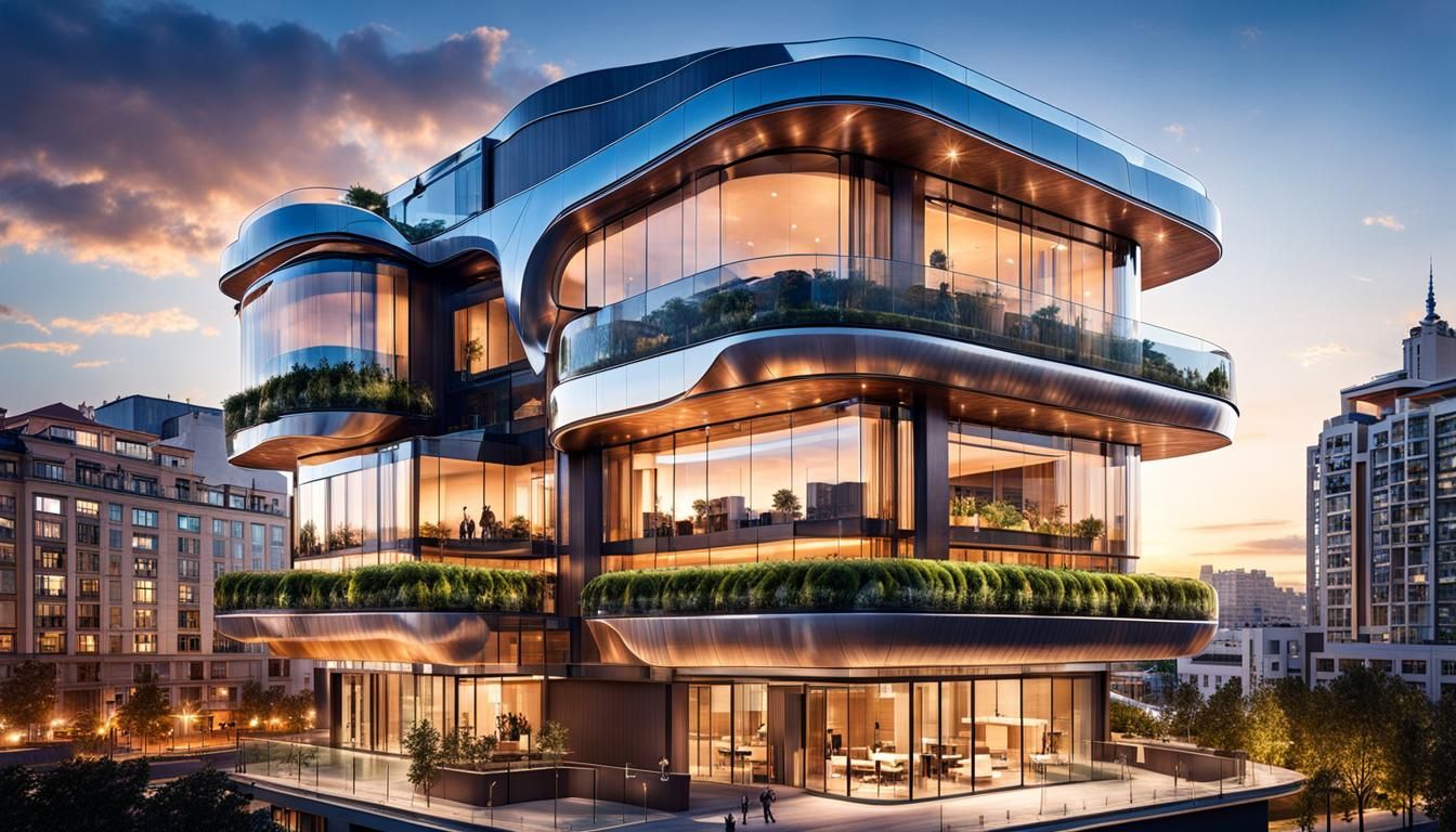 Futuristic Building with Person-Like Balconies in Cyberpunk ...