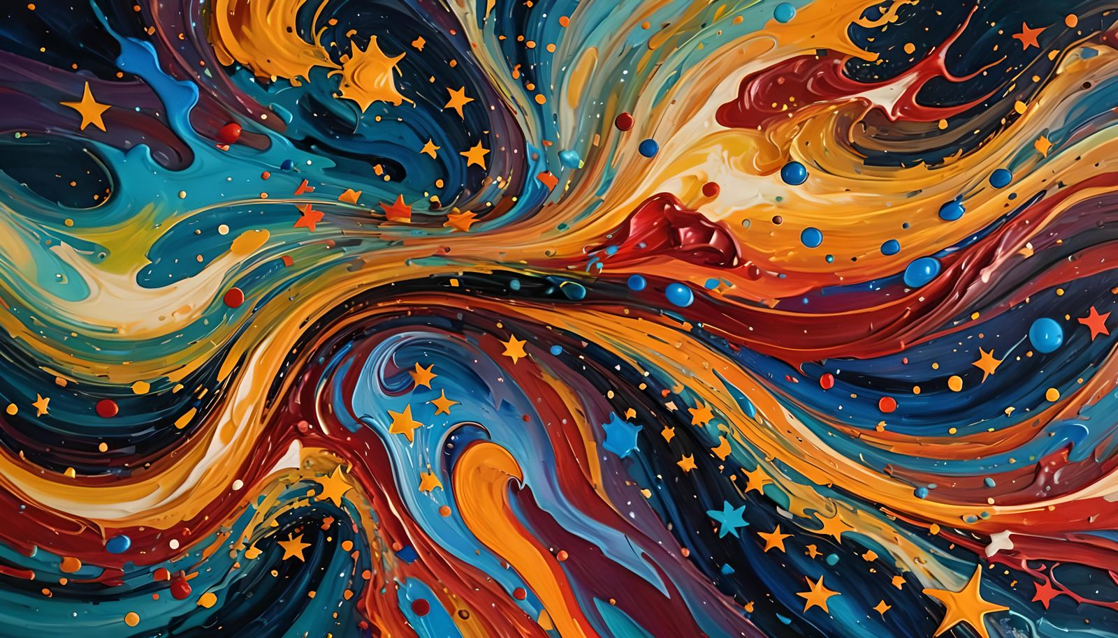 Vibrant Liquid Vortex in Impasto Oil Paint Style