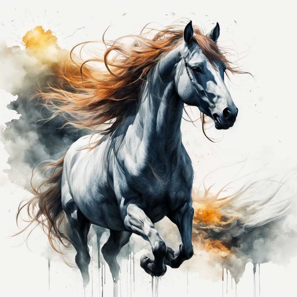 Snowy white horses ...