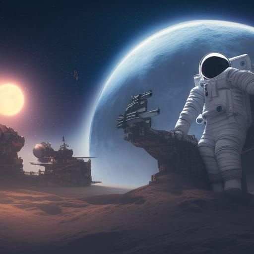 Moon War: Astronauts Battle with Heavy Weapons