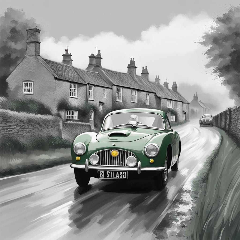 Classic Racing Car on English High Street