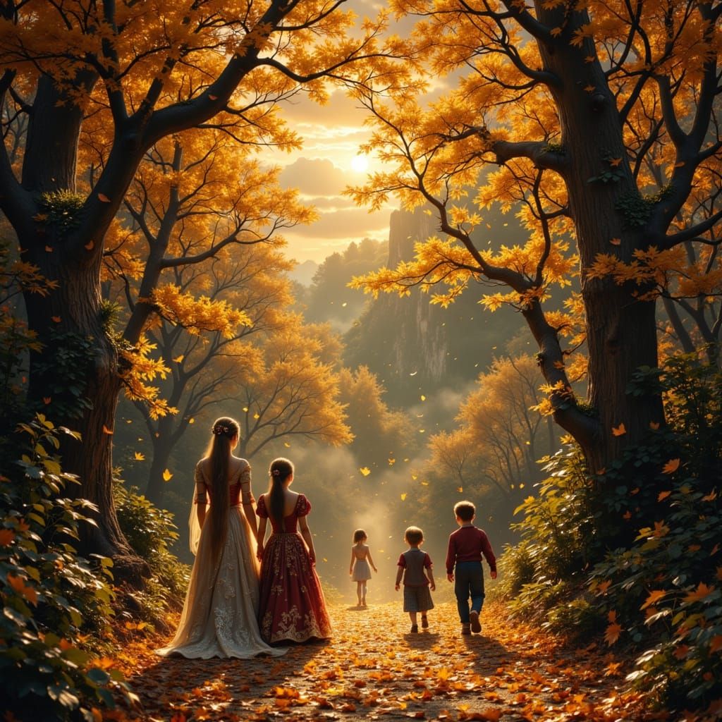 Fox Lady in Autumnal Ghibli Landscape