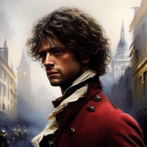 Enjolras Portrait in Graffiti Art Style