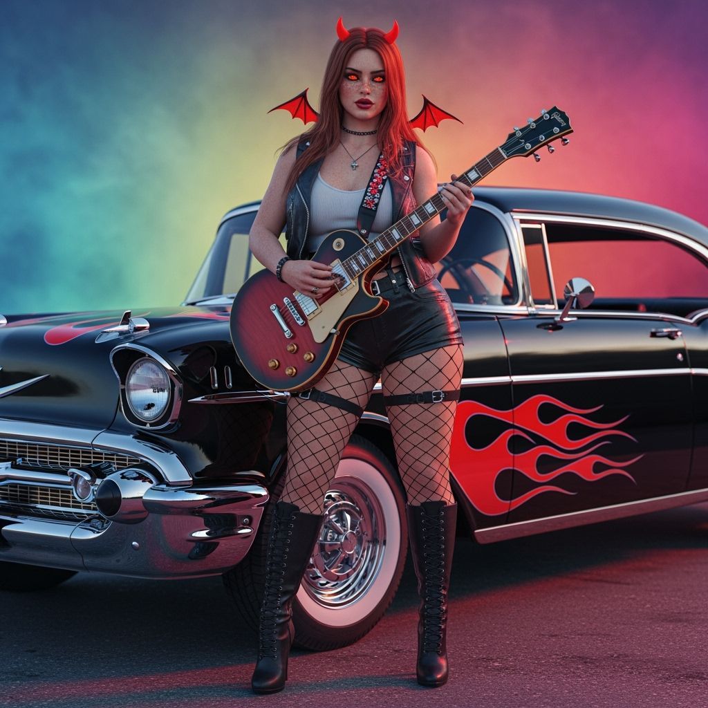 Rock and Roll Devil Woman in Hyperrealism