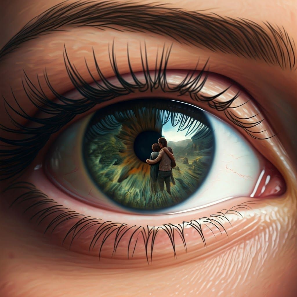 Whimsical Family Moment in a Fantastical Landscape