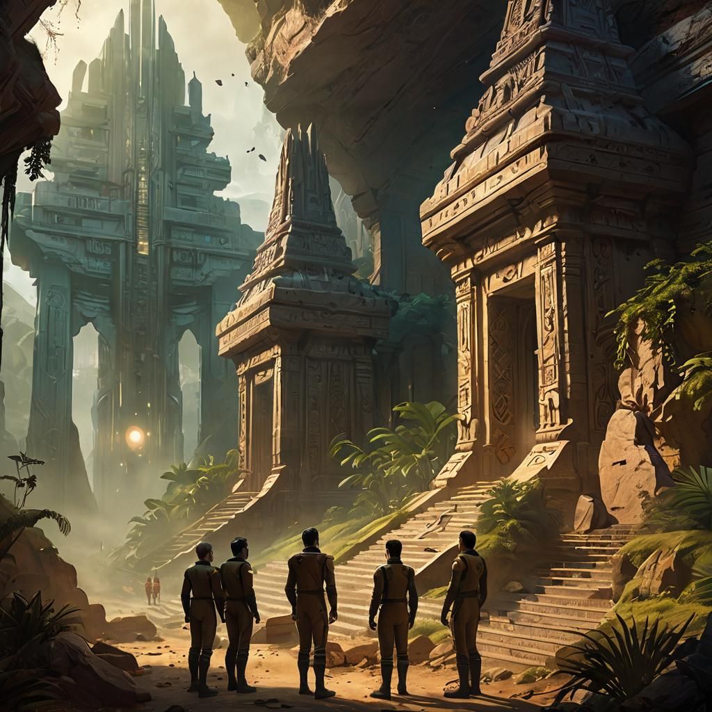 Star Trek Away Team Finds Ancient Temple