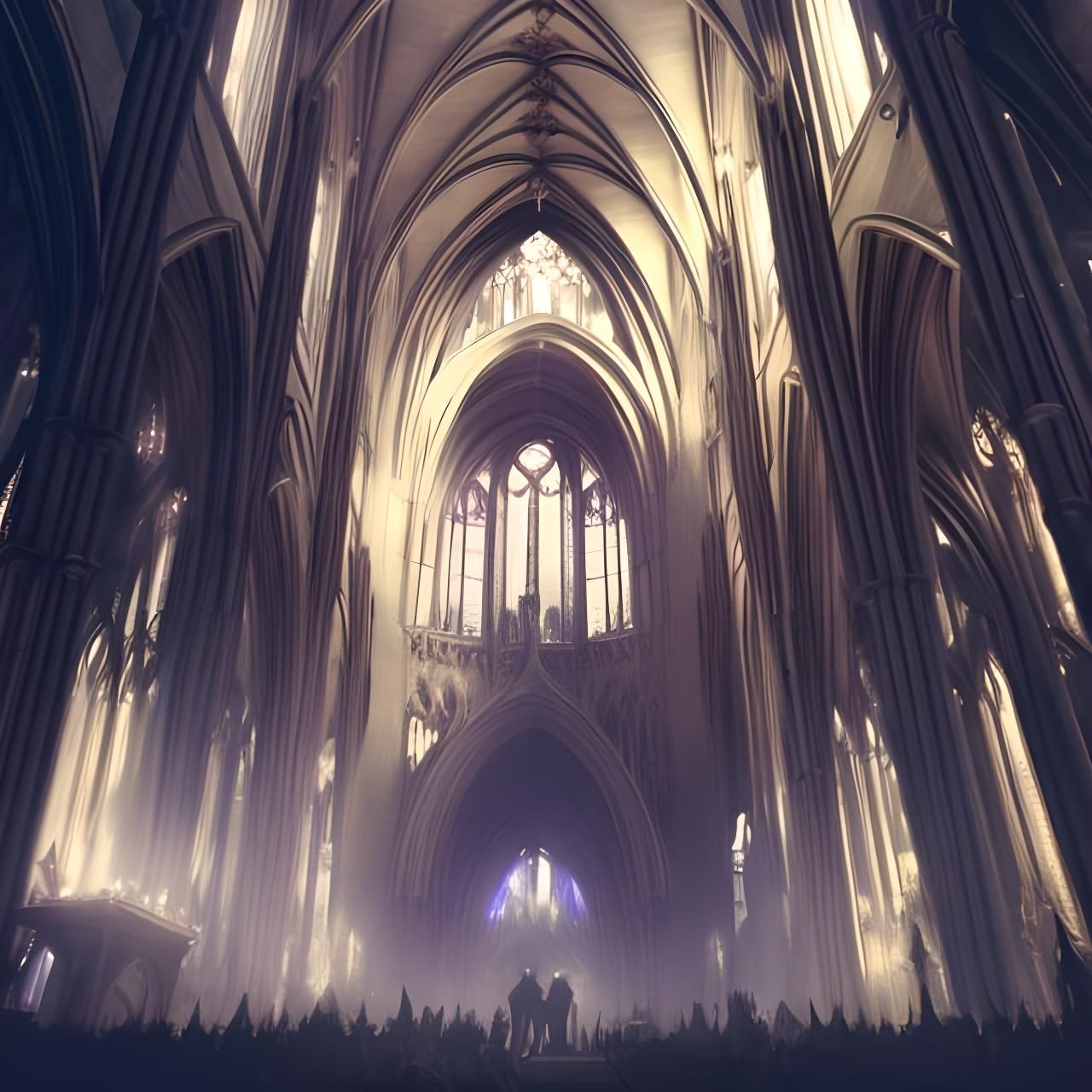 Gothic cathedral interior