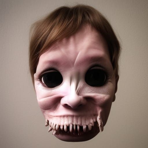 Surreal Horror: Melting Humanoid with Multiple Eyes